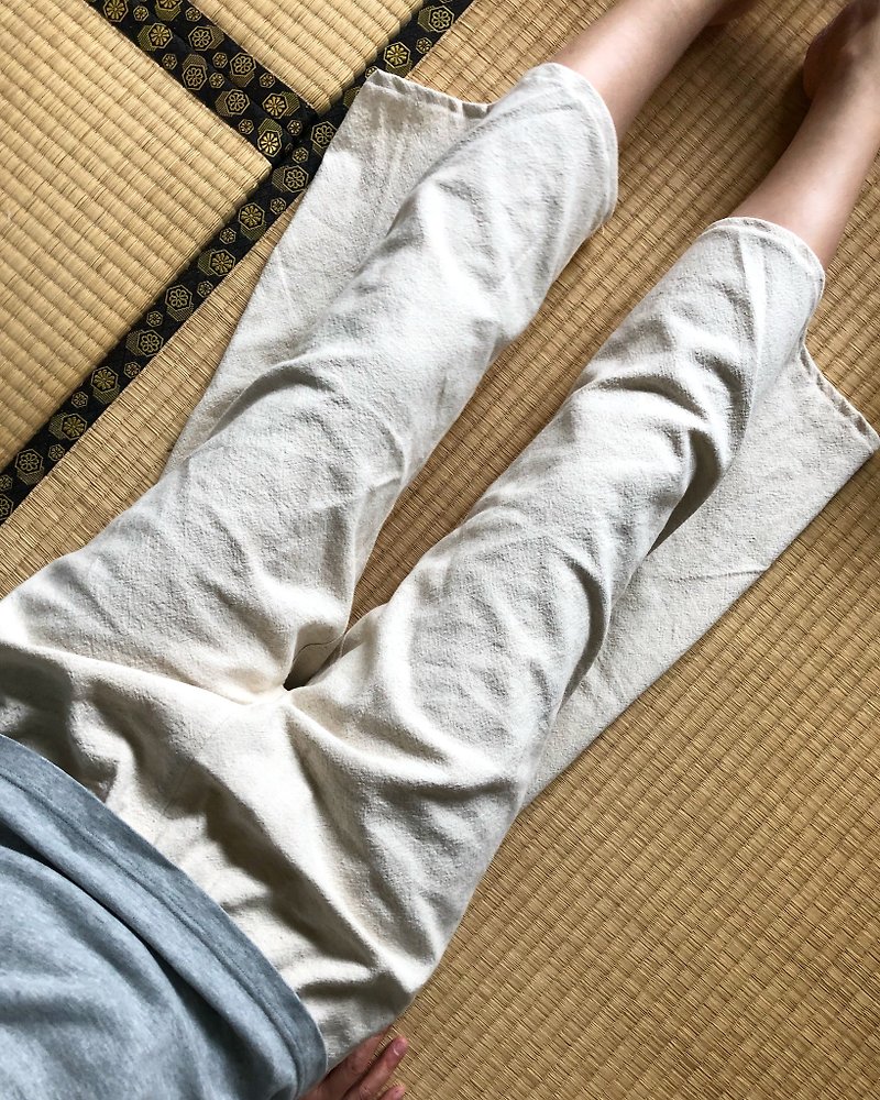 Washed medium cotton and Linen cropped straight-leg pants - กางเกงขายาว - ผ้าฝ้าย/ผ้าลินิน หลากหลายสี