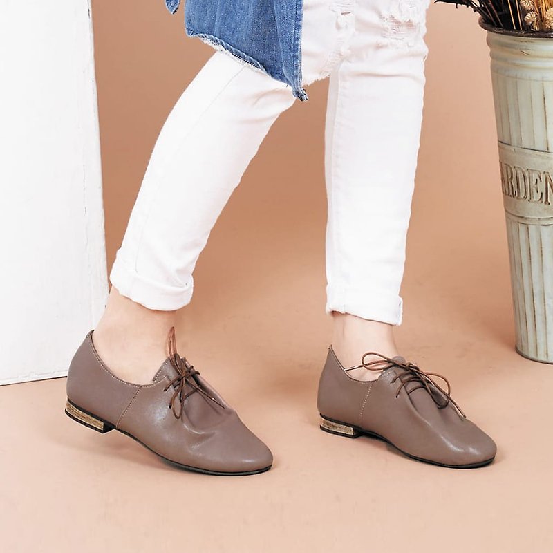 Size Zero [Meet Little Fresh] Soft Genuine Leather Strap Jazz Shoes_Fragrant Cocoa (22.5-23.5) - Women's Casual Shoes - Genuine Leather Brown