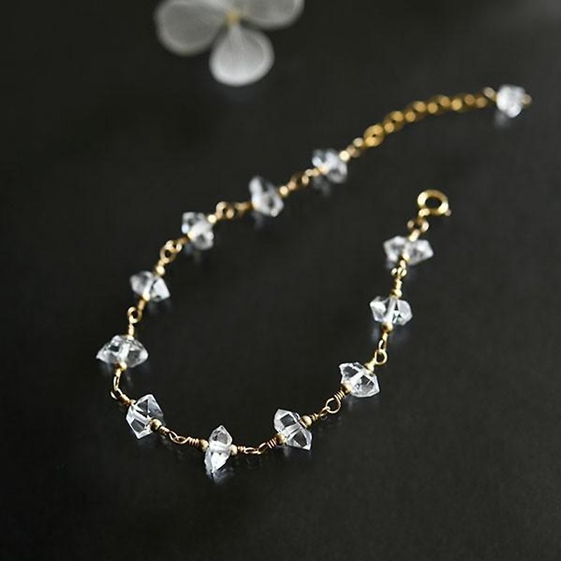 Superlative Herkimer Diamond Bracelet April Birthstone - Bracelets - Other Metals 