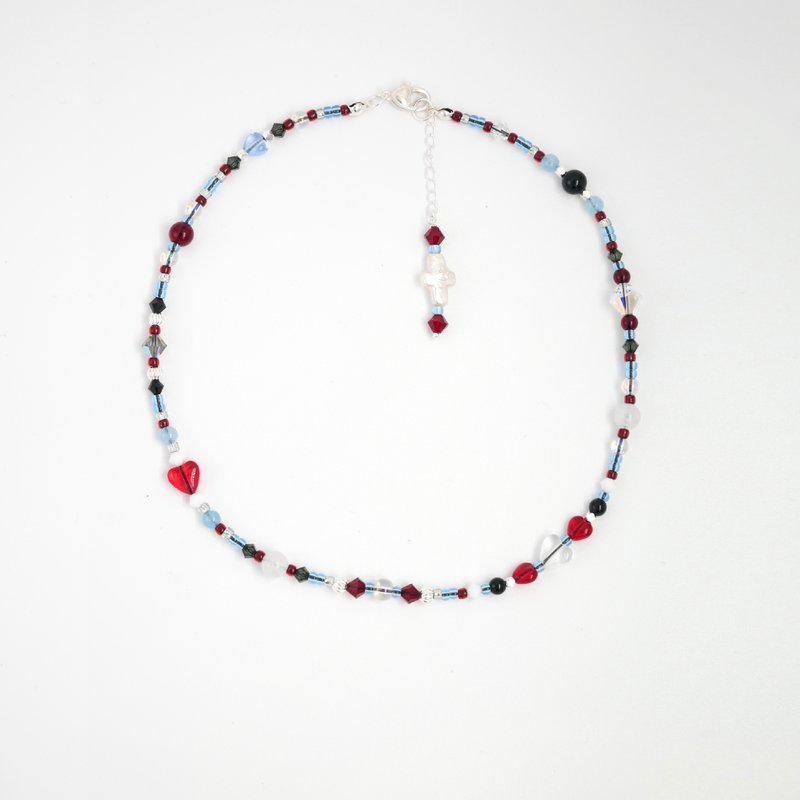 Amor Fati Glass bead necklace - สร้อยคอ - แก้ว สีแดง