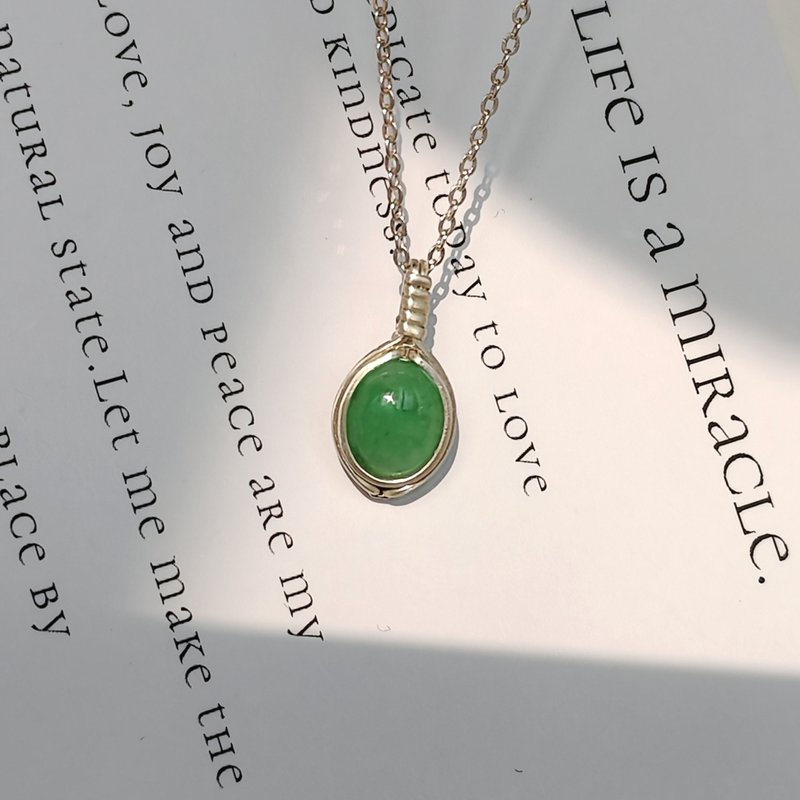 Jade necklace pendant silver necklace - Necklaces - Sterling Silver 