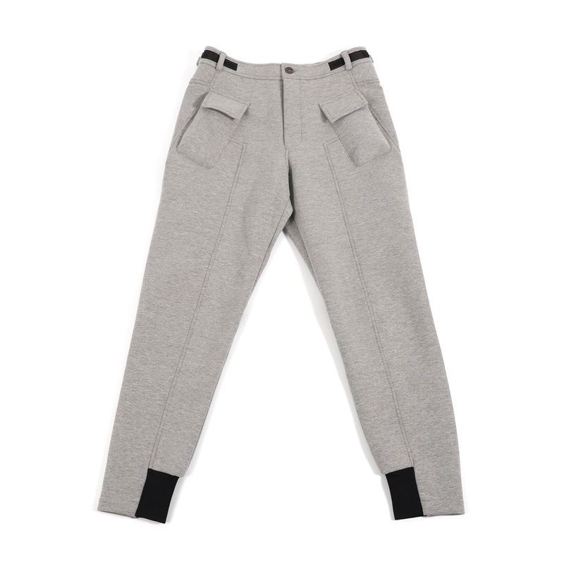 Multi Pocket Cotton Pants - Light Gray - กางเกงขายาว - เส้นใยสังเคราะห์ สีเทา
