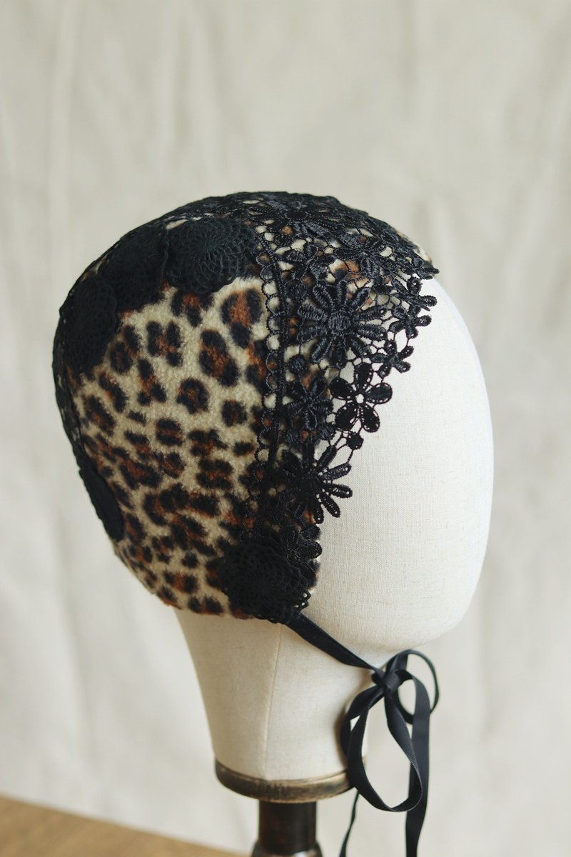 Handmade Leopard Print Hat - หมวก - วัสดุอื่นๆ 