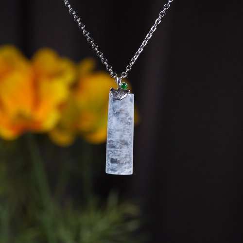 瓔珞珠寶盒 E.L.Jewelry Box 【願‧無事】玻璃種翡翠無事牌項鍊 18K金墜頭 | 天然緬甸玉翡翠