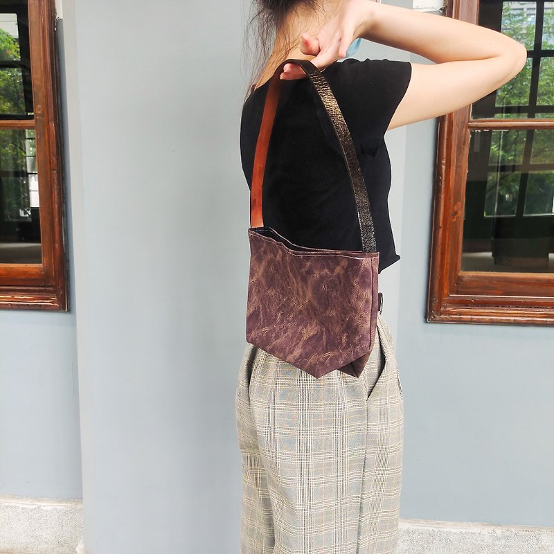 Cocoa-Suede Clutch-Essay Series - Messenger Bags & Sling Bags - Cotton & Hemp Brown