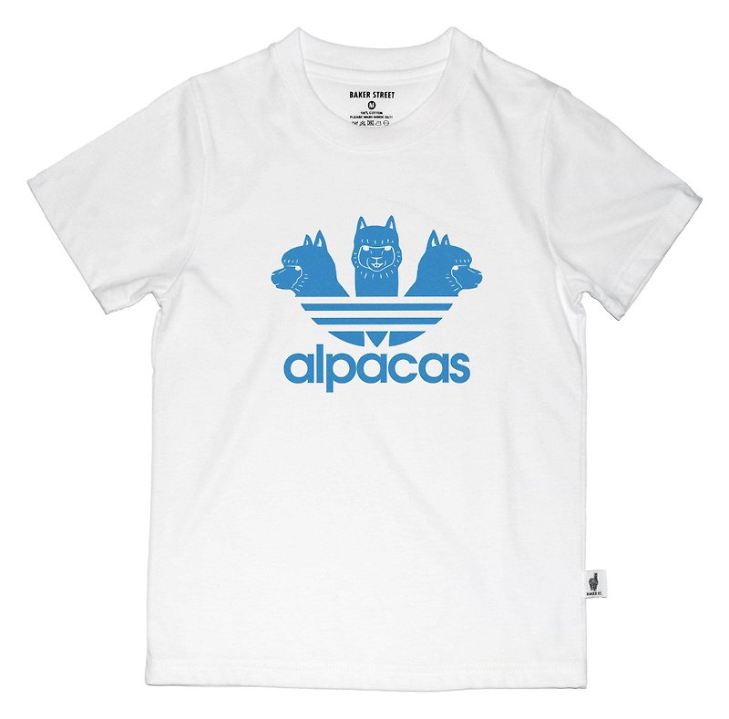 British Fashion Brand 【Baker Street】Triplets Alpaca Printed T-shirt for Kids - อื่นๆ - ผ้าฝ้าย/ผ้าลินิน ขาว