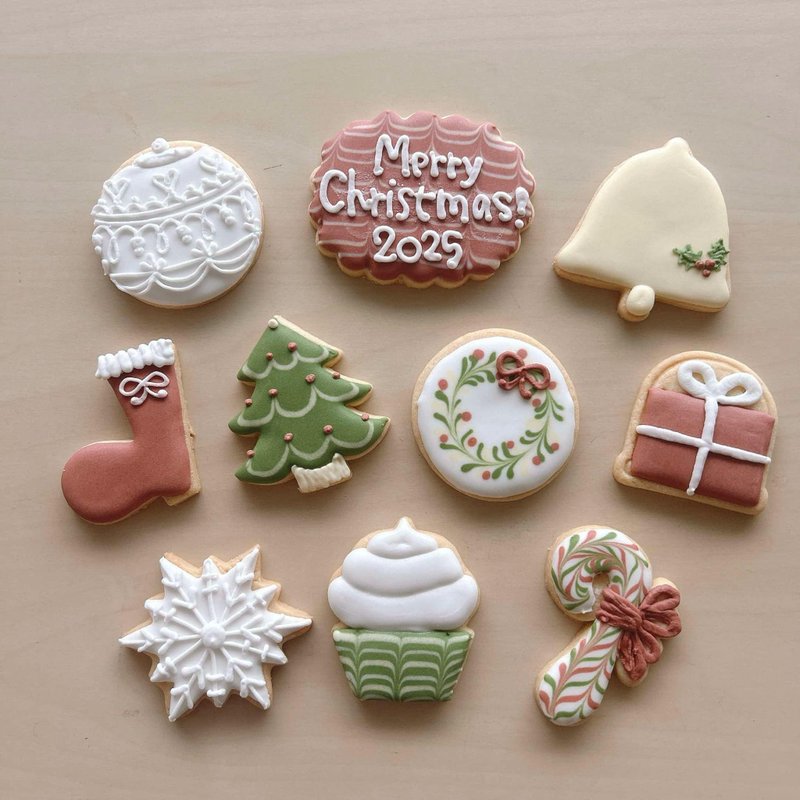 NIJI Cupcake 2025 冬木聖誕糖霜餅乾【聖誕禮盒】【客製化禮物】 - 手工餅乾 - 新鮮食材 多色
