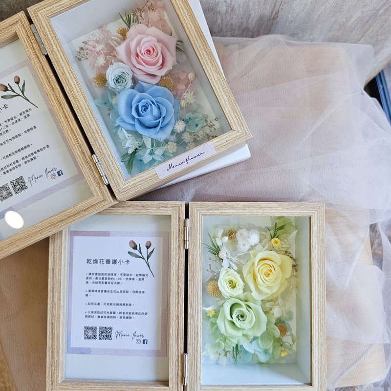 Preserved Flower Photo Frame//Multi-color ready stock for quick shipment - Dried Flowers & Bouquets - Plants & Flowers Multicolor