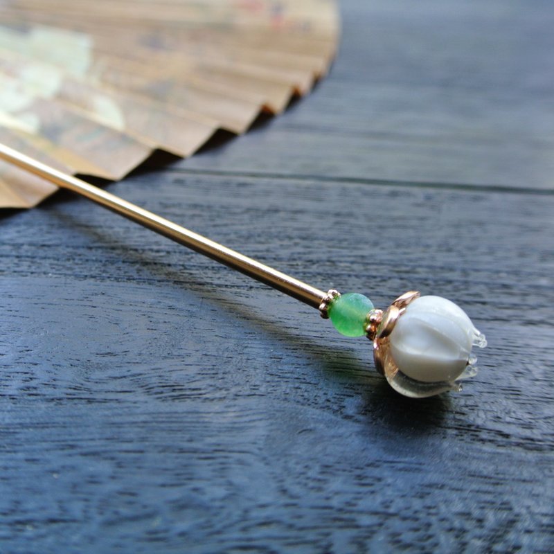 【Mohui Pavilion】Happiness. lily of the valley hairpin - เครื่องประดับผม - ทองแดงทองเหลือง สีม่วง