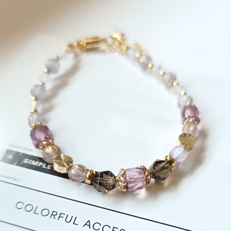 1KM Grape Bubbles·Slightly Retro Design Bracelet - สร้อยข้อมือ - คริสตัล 