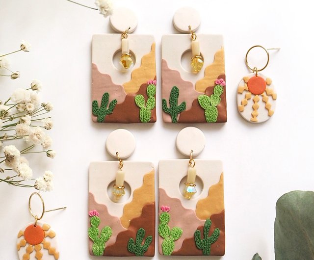 Cactus on sale clay earrings