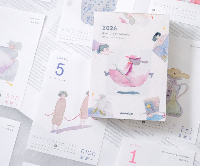 dodolulu 2026 卓上カレンダー　365日のgirls 2026 365ガールズカレンダー卓上 | 毎日めくるイラスト