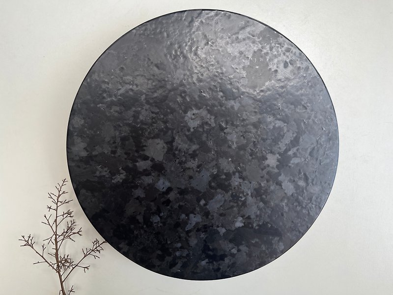 [Galaxy Series] Dark Moon Eclipse_Black Series_Natural Marble Floral Turntable - ของวางตกแต่ง - หิน สีดำ