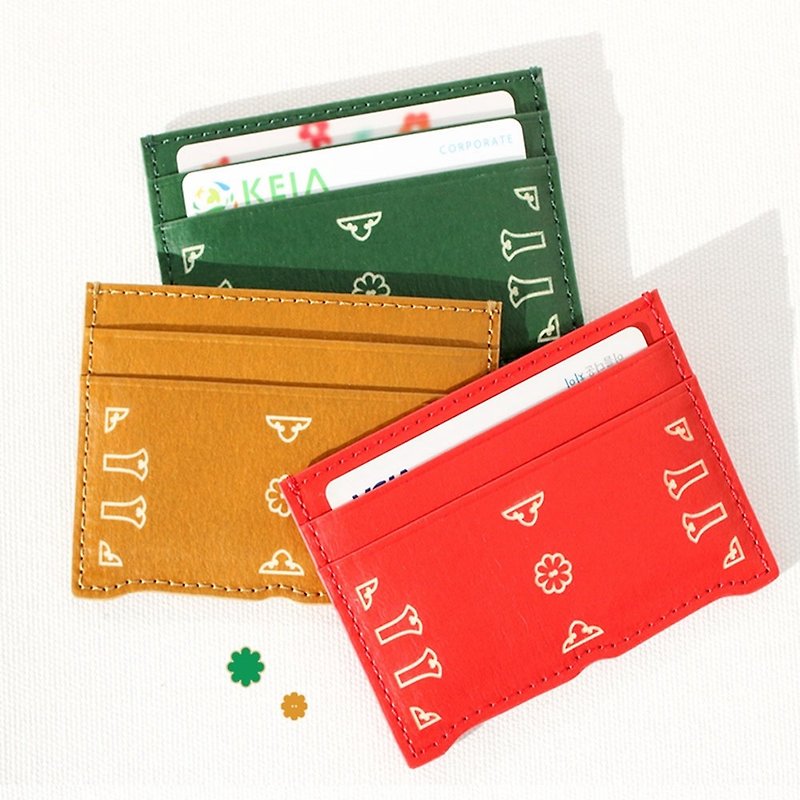 Vegan eco Korean traditional paper leather 'Jeonju' card wallet - ที่เก็บนามบัตร - หนังเทียม สีเขียว