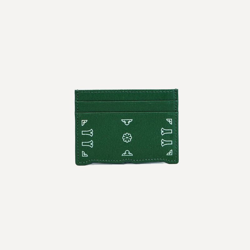 Vegan eco Korean traditional paper leather 'Jeonju' card wallet - 名片夾/名片盒 - 人造皮革 綠色