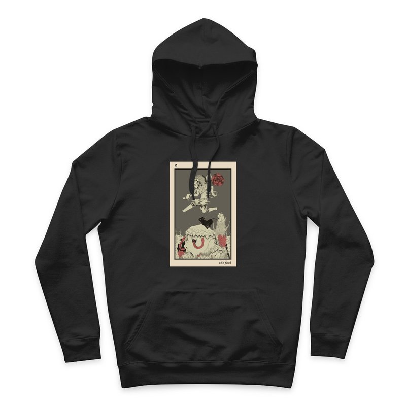 The fool - Black - Hooded T-Shirt - เสื้อฮู้ด - ผ้าฝ้าย/ผ้าลินิน สีดำ
