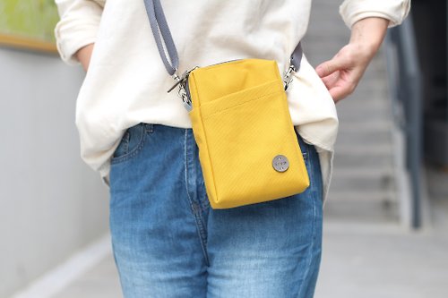 Kram 馬克馬 方型小包 / 側背包 / 斜挎包 日本帆布 - 溫暖黃