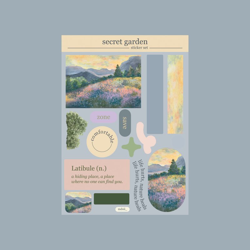 secret garden sticker set - 貼紙 - 其他材質 