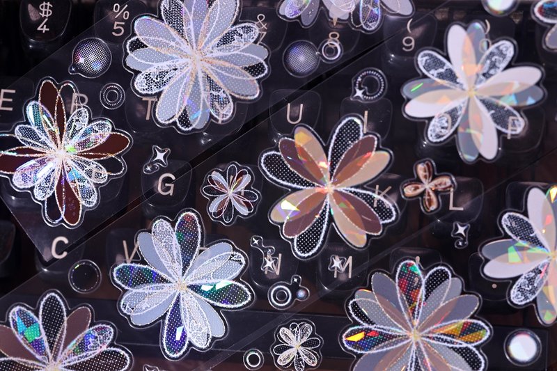 卡布奇諾&白色夢嶼  清新鹽花和紙PET貝殼銀切模手帳膠帶 - 紙膠帶/和紙/PET - 紙 卡其色