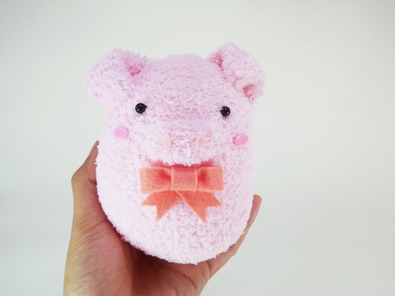 Fluffy cute fat corps - pink pig - ตุ๊กตา - ผ้าฝ้าย/ผ้าลินิน สึชมพู