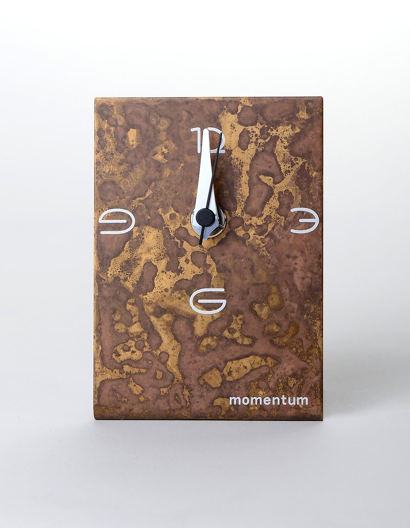 Time and Space Clock - Striped Tea Brown (S) - นาฬิกา - ทองแดงทองเหลือง สีนำ้ตาล