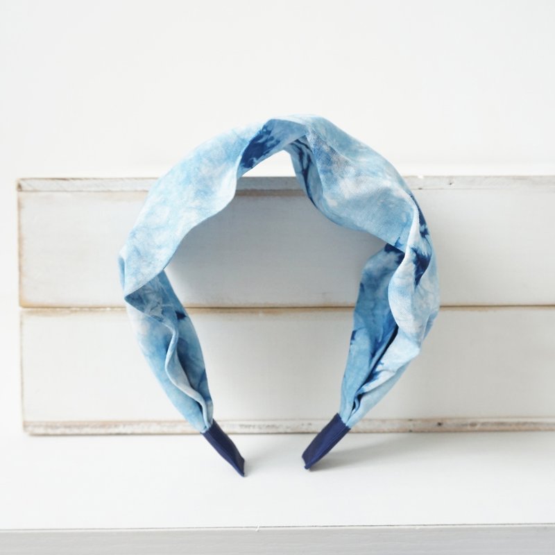 S.A x Indigo Dyed French Headband, Ocean/ Blue Bells/ Spring/ Liberté/ Macaron - ที่คาดผม - เส้นใยสังเคราะห์ สีน้ำเงิน