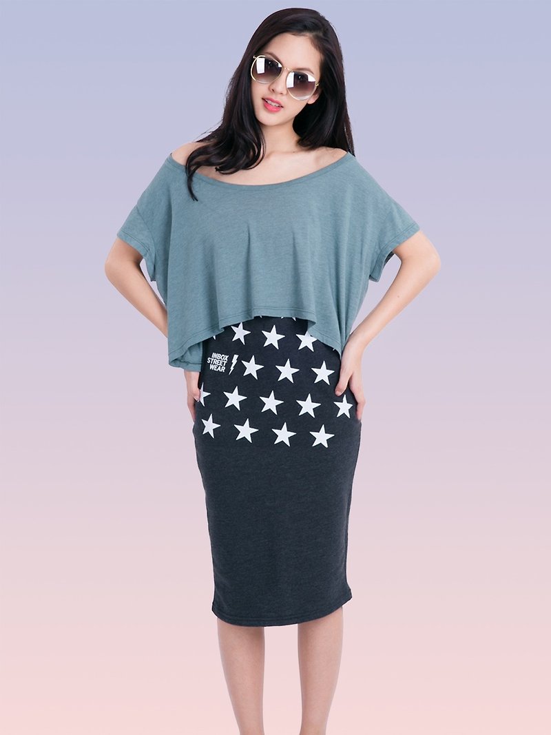 【Off-season sale】Cotton Skirt - Lost Stars - Skirts - Cotton & Hemp Gray