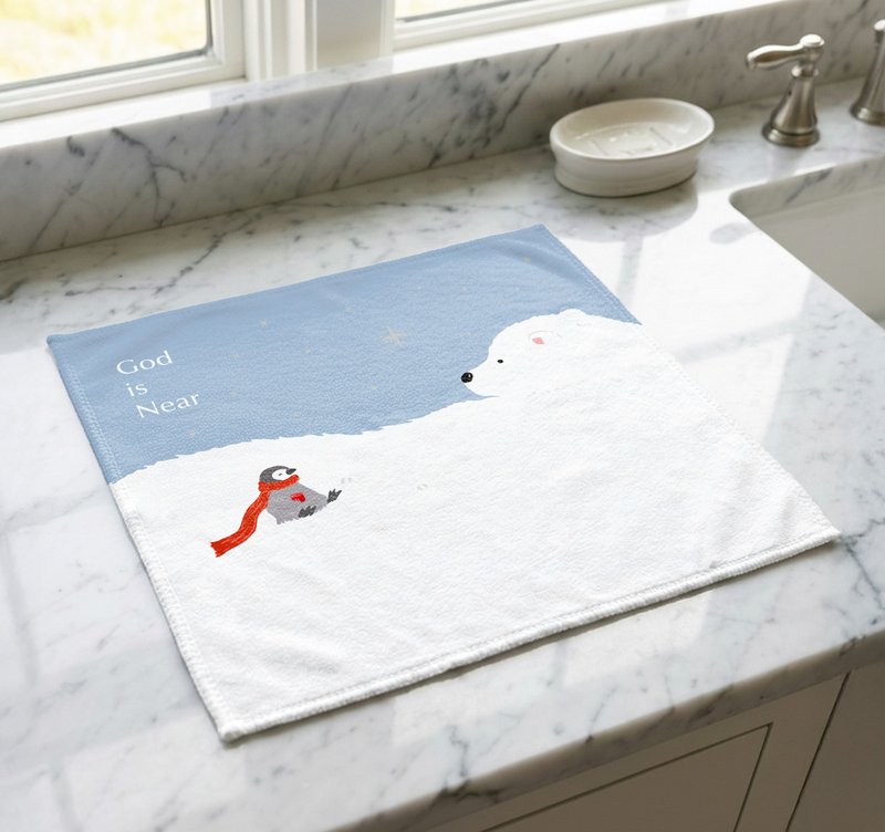 NEW ホワイトベアシリーズ ハンカチ - God is Near - タオル・バスタオル - その他の化学繊維 