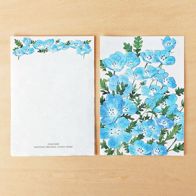 Memo Paper Nemophila - Cards & Postcards - Paper Blue