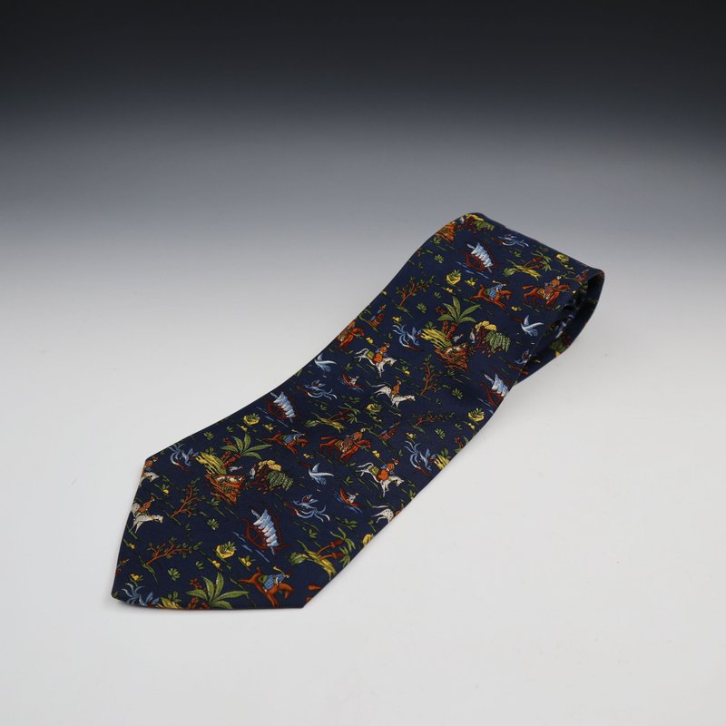 Pumpkin Vintage. Salvatore Ferragamo silk handmade tie - เนคไท/ที่หนีบเนคไท - ผ้าไหม 