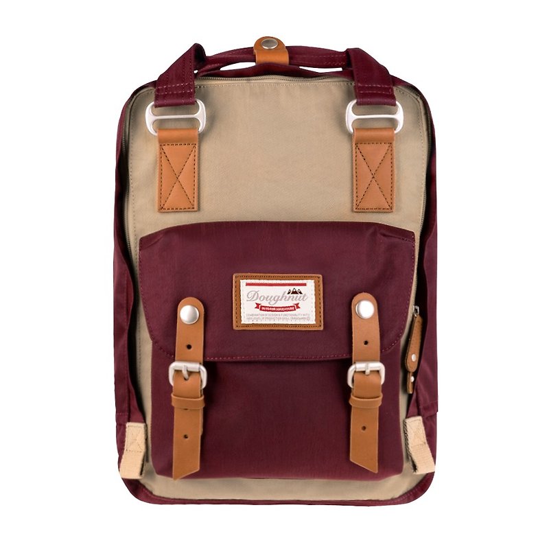 Doughnut Waterproof Macaron Backpack - Red Wine Capsule - Backpacks - Other Man-Made Fibers Red