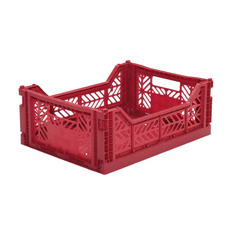 Turkey Aykasa Folding Storage Basket (M)-Carmine - Storage - Plastic Red