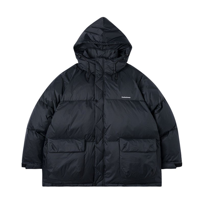 ENshadower隱蔽者工裝連帽羽絨服男冬季寬松防寒保暖白鴨絨外套潮 - 男夾克/外套 - 其他材質 黑色