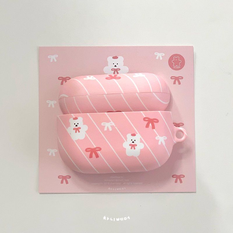 Pink Ribbon AirPods Case (1,2 / PRO / 3) - ที่เก็บหูฟัง - พลาสติก สึชมพู