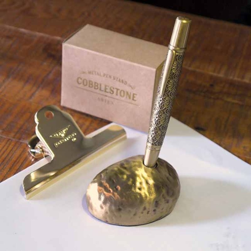 ARTEX life Pebble Pen Holder Bronze - กล่องใส่ปากกา - โลหะ สีทอง
