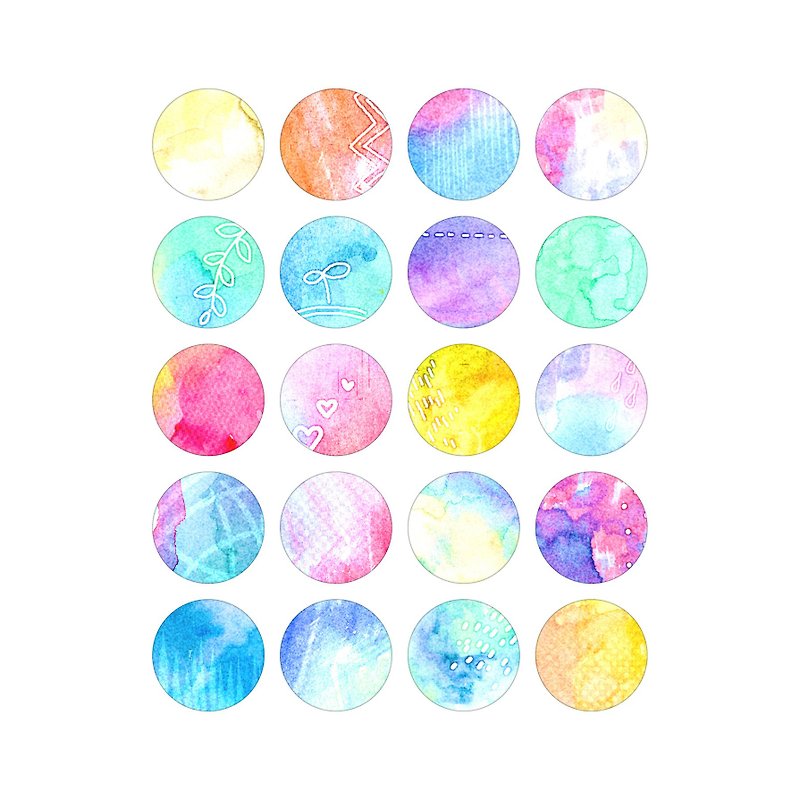 Watercolor Xuan Dye-sticker-round-XL - Stickers - Paper Multicolor