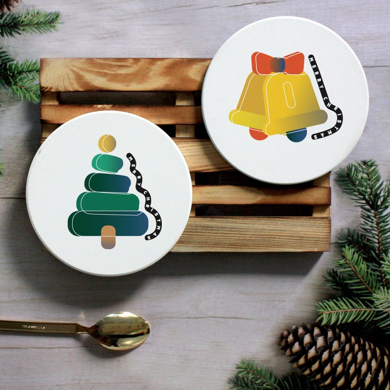 [Absorbent Coasters] No. 4-2/Christmas Style/3 Styles-Gifts/Desktop Souvenirs - Coasters - Other Materials 