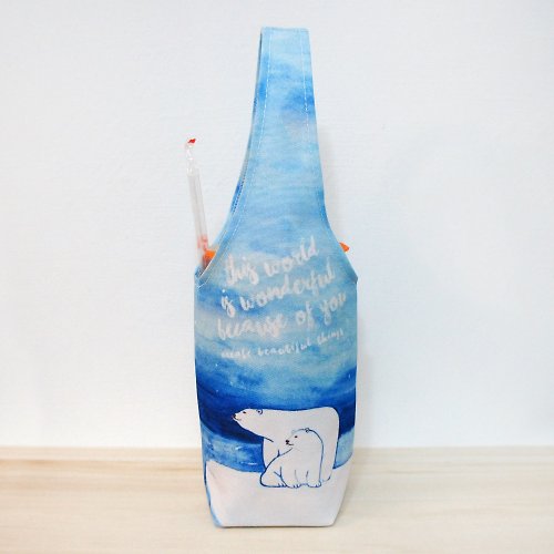 Creace 北極熊杯套 環保飲料提袋 飲料提袋 飲料杯套 防水杯套 防水提袋