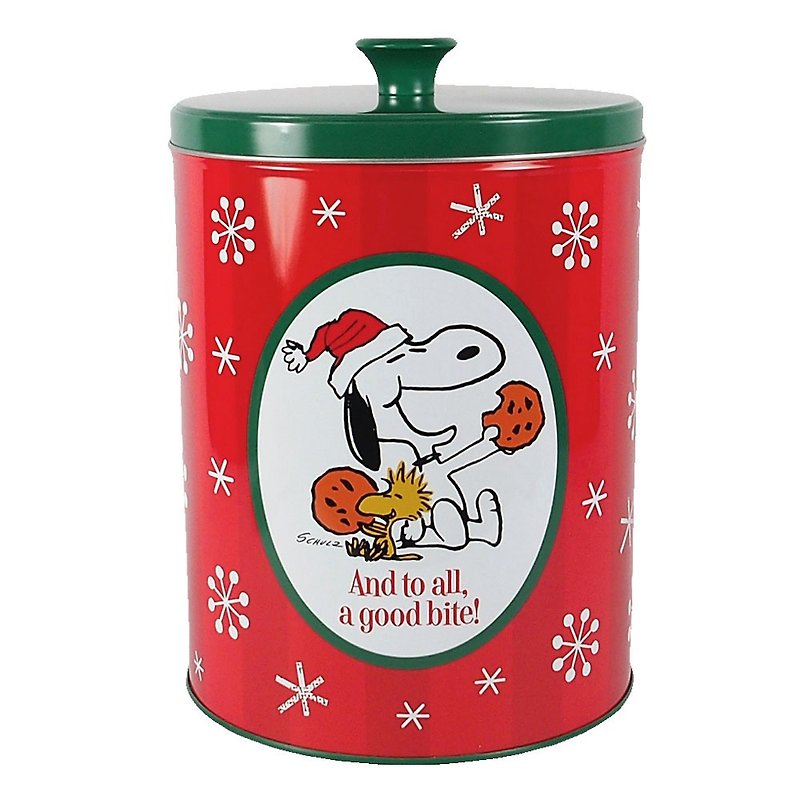 Snoopy Christmas Greedy Candy Can [Hallmark Gift Christmas Series] - กล่องเก็บของ - โลหะ สีแดง