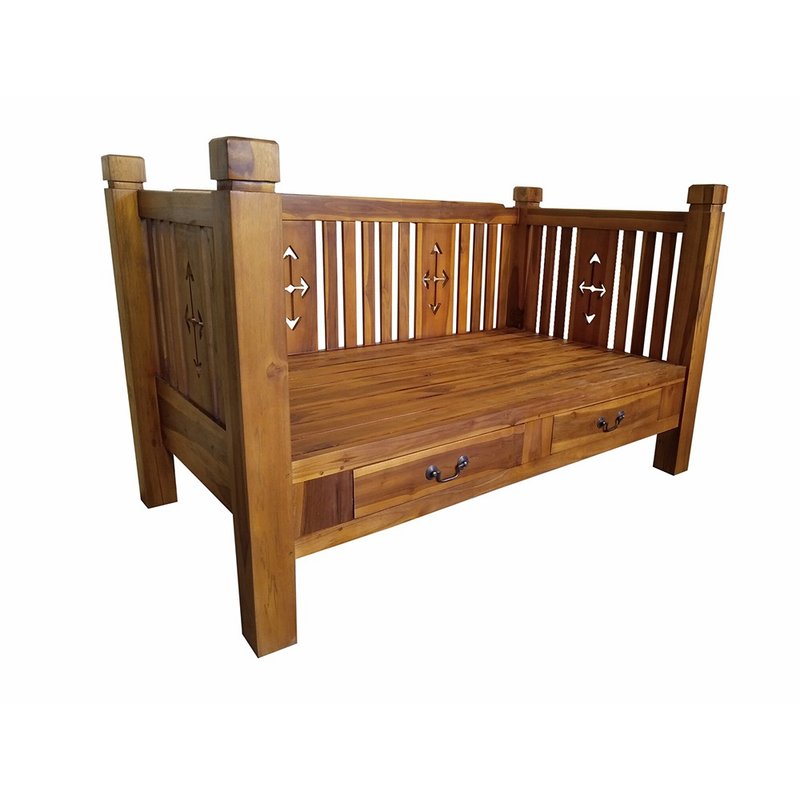 [Jidi City 100% teak furniture] UNCD-20B teak simple square back double seater sofa bed - เก้าอี้โซฟา - ไม้ สีนำ้ตาล