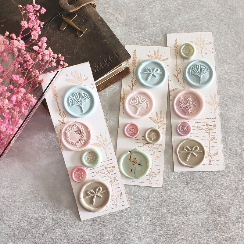 手工手帳火漆蠟幣牛皮紙書籤 Handmade Seal Wax Coins Bookmark - 書籤 - 蠟 