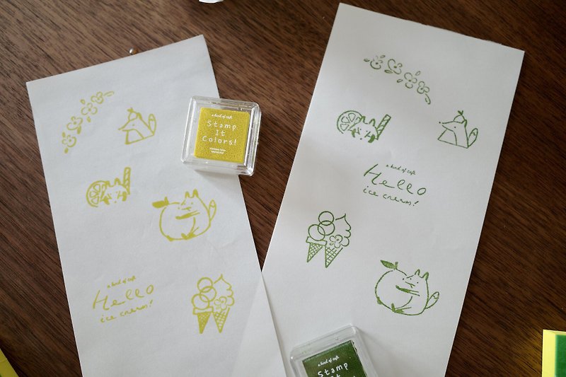 [Inventory] Hello Studio Joint Stamp Set | Summer Sweetness Hello Ice Cream - Stamps & Stamp Pads - Other Materials Yellow