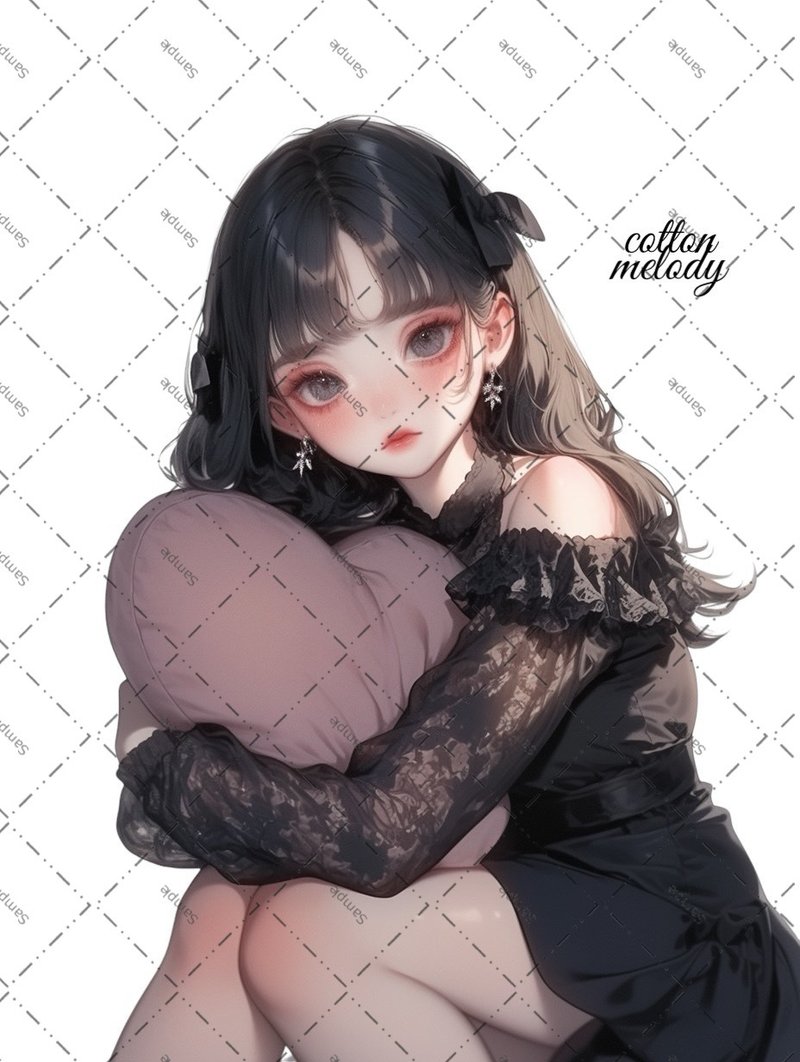 original sticker no.1969 人物ステッカー オリジナルステッカー オリジナル人物ステッカー 装飾ステッカー cotton melody - 貼紙 - 紙 