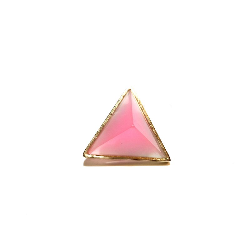 PRISM earrings one ear gold pink clear - ต่างหู - โลหะ สีเขียว