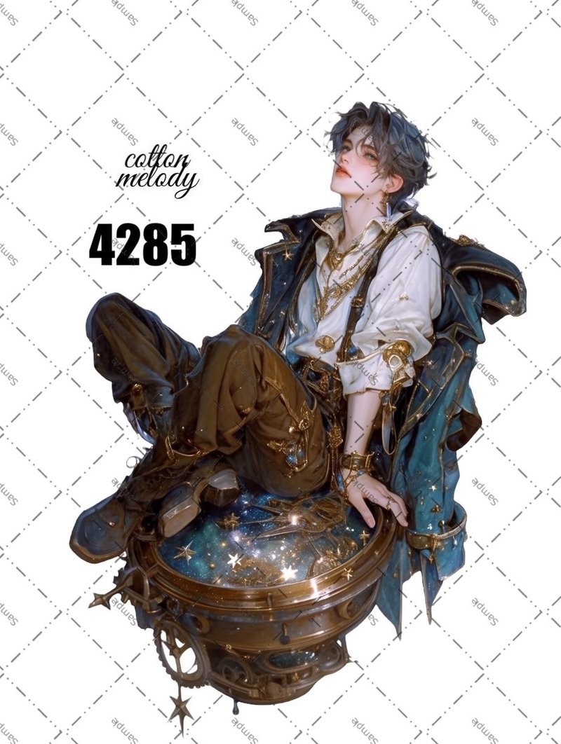 original sticker no.4285 人物ステッカー オリジナルステッカー オリジナル人物ステッカー 装飾ステッカー cotton melody - 貼紙 - 紙 