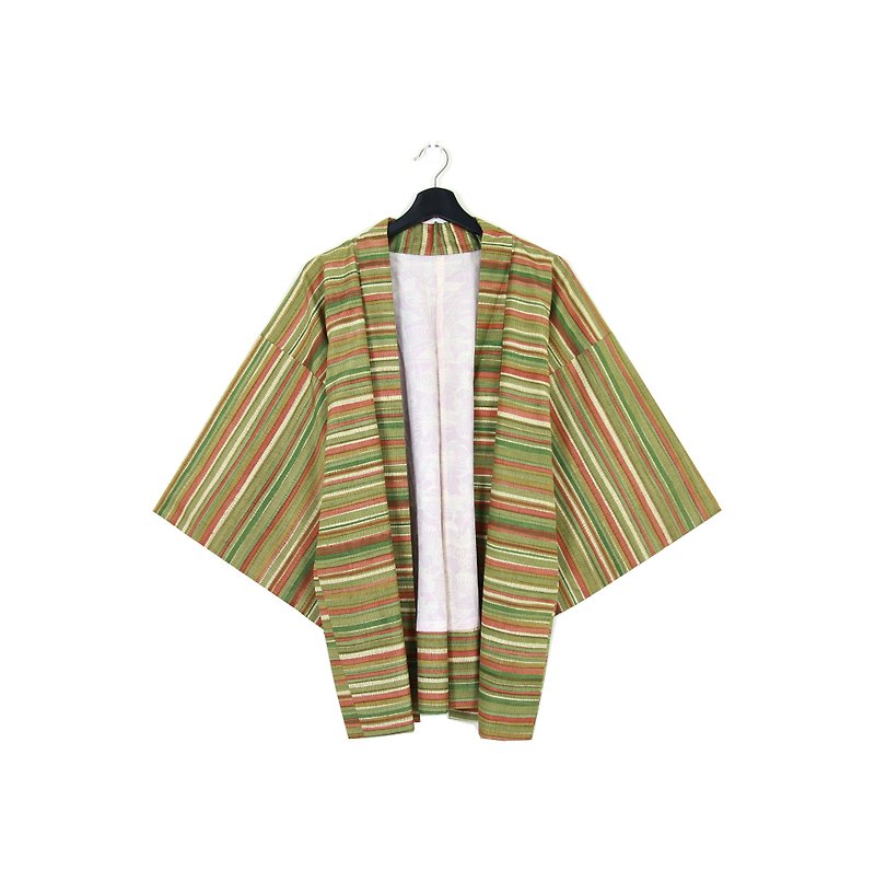Back to Green::日本帶回和服 羽織 鹿耳島 //男女皆可穿// vintage kimono (KC-22) - 女大衣/外套 - 絲．絹 