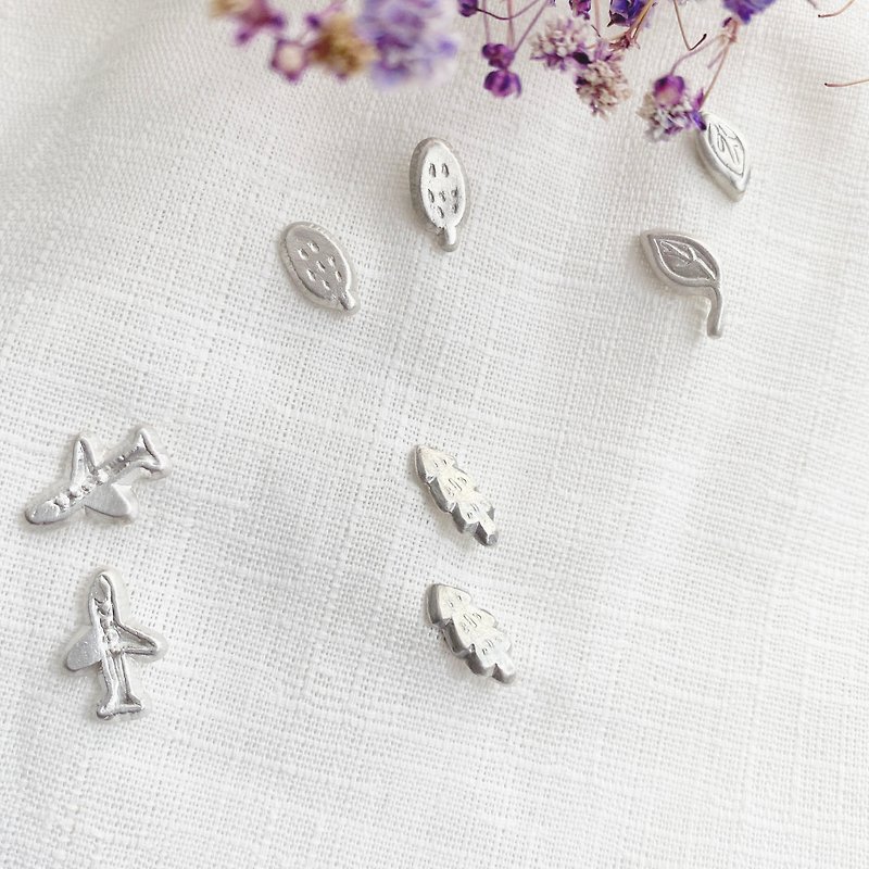 Xiaowenqing Series- Sterling Silver Earrings Earrings Small Tree Airplane - ต่างหู - เงินแท้ สีเงิน