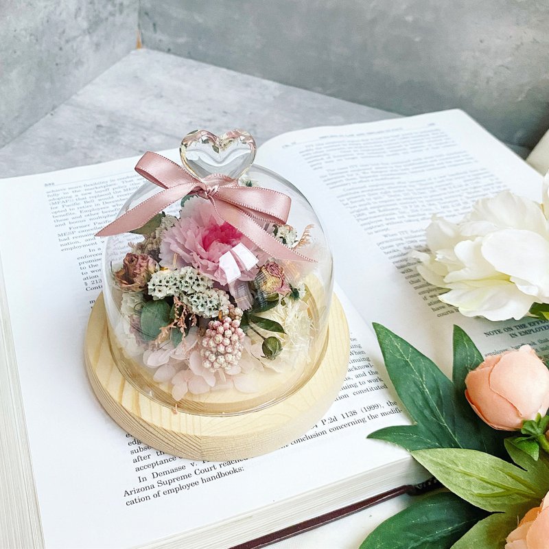 [Carnation Preserved Flower Love Night Light Gift Box] Gentle and supportive type - a mother who supports unconditionally - ช่อดอกไม้แห้ง - พืช/ดอกไม้ สึชมพู