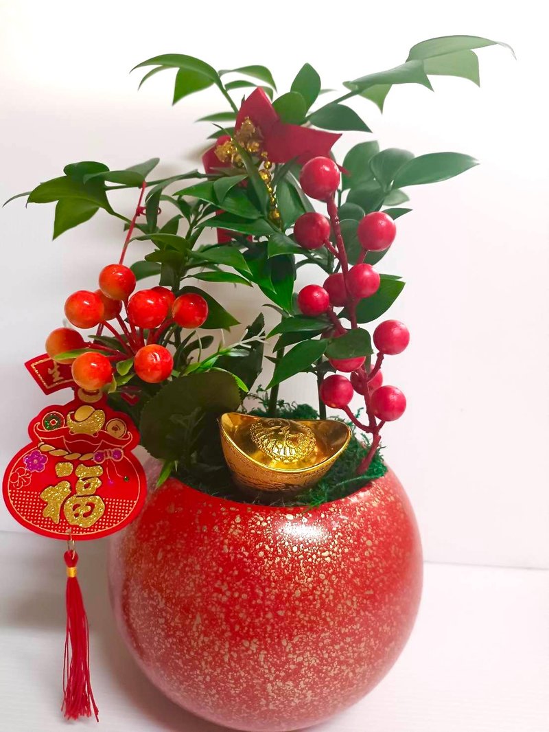 Year of the Dragon Limited Edition Money Tree Combination Potted Plant for Gifts and Personal Use - ตกแต่งต้นไม้ - ดินเผา 