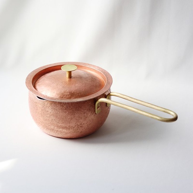 まあるいミルクパン   蓋付 - 廚具 - 銅/黃銅 咖啡色